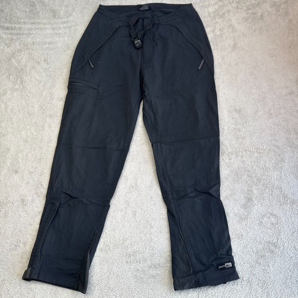 REI Co-op Hiking Pants Womens W28 Black Hiking Utility Belted Waist Ankle Zip
